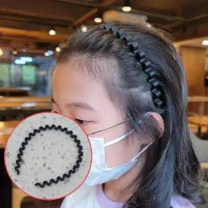 지그재그 머리띠 물결 얇은 검정색 남자 공부할때 블라젯