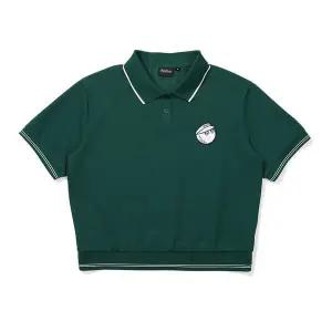 [말본골프] 크롭기장 와플 배색 반팔탑 그린 153592907