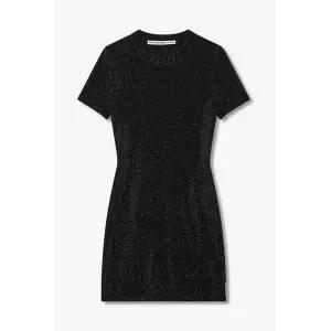 [알렉산더왕] 핫픽스 숏 슬리브 크루넥 드레스 블랙 153592926