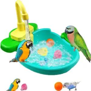 케이지용 페트렉스 버드 배스 실내용 분수 앵무새 자동 목욕 상자 샤워 액세서리 잉꼬 버기 코카티엘