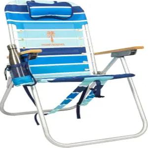 토미 바하마 하이보이 17인치 좌석 높이 4포지션 레이스업 서스펜션 접이식 비치 백팩 의자