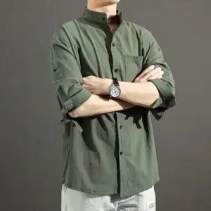 [모로엠] 여름 남성 면 차이나넥 7부 셔츠 3색 ON-SHA-QWFMQVKS