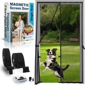 유리섬유 메쉬 마그네틱 스크린 도어 - 자석 잠금 장치가 있는 헤비 듀티 자동 닫힘 네트 센트리