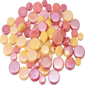 메카닉시티 200g 공예용 원형 모자이크 타일 DIY 아트용 멀티사이즈 이리데센트 유리 벌크 홈 데코레이션