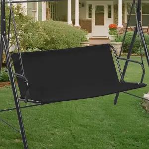 2/3인승 야외 파티오 스윙 600D 두꺼운 옥스포드 현관 커버 교체 정원 흔들의자 쿠션 커버(블랙 45.2x18.9