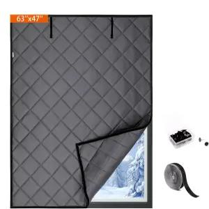 줄리오아 보온 창문 커버 63인치 x 47인치 3겹 옥스포드 천 면 회색 키트 겨울 보온에 이상적입니다