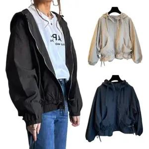 여자야상점퍼 바람막이자켓 여성바람막이 숏 숏 간절기 프릴바람점퍼