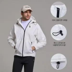 바람막이 기능성 데일리 남자후드바람막이 1P 남자 스트링 후드 남성후드바람 아우터