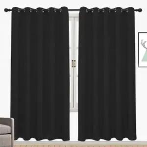 [하프클럽/셀러허브]미드나잇 아일릿 암막커튼 2장 복층 안방 베란다 블랙