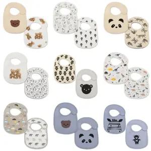 신생아손수건 아기손수건 1세트 2장 삼각턱받이 아기턱받이