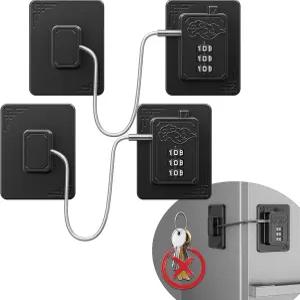 3자리 코드가 있는 Lexng 2팩 냉장고 잠금장치 간편한 설치 프리미엄 냉동고 냉장고용 보호 캐비닛 서랍