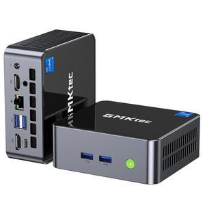 GMKtec 미니 PC 인텔 i5-12450H 프로세서(터보 4.4GHz) 32GB DDR4 1TB M.2 NVMe SSD i226v NIC 컴퓨터, USB 3.2, Type-C / WiFi 6, BT5.2, RJ45 2.5G 4K 트리플 디스플레이 데스크톱