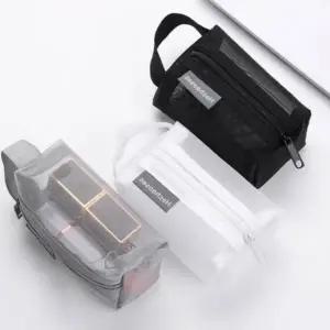 메쉬 사각 파우치 대용량 화장품 필통 소품 케이스 가방 미니백 여행