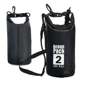 ( )오션 드라이백 블랙 2L한쪽끈 수영가방 비치백 여행백