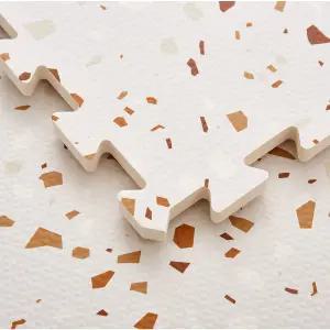 테라조 플레이매트 무독성 EVA 폼 퍼즐 플레이매트(브라운) 엑스트라 라지 180cm x 120cm