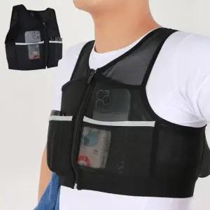 러닝 자전거 빛반사 스포츠 안전 조끼 망사 포켓