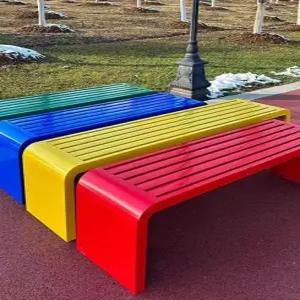 야외 철제 공원 인테리어 테라스 방수 벤치의자