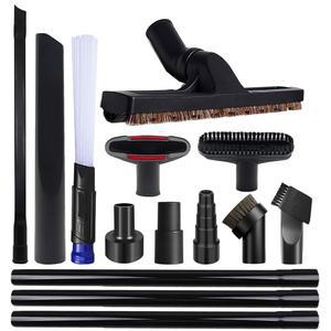 14 PCS 범용 진공 부착물 및 브러시 키트, 상점 액세서리 가정용 청소기, 1 1/4인치 1/2인치 2개 7/8인치 1/1인치 호스 어댑터, 틈새 도구 3개의 연장 지팡이 포함