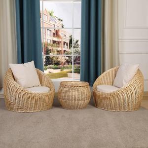 테라스 라탄 테이블 세트 옥상 정원 휴양지 베란다 원형