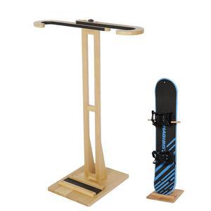 JUSTOP 조절식 스노보드 스탠드 랙, 바닥에 서 있는 디자인의 견고한 독립형 가정 및 비즈니스용 수직 쇼케이스, 비치 우드, 1PCS