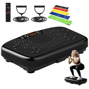 림프 배액을 위한 소프트짐 진동판 운동 기계, 파워 진동 스탠드 쉐이크 보드 450파운드 용량의 전신 웨이버, 피트니스 저항 밴드, 여성 남성을 체중 감량 선물