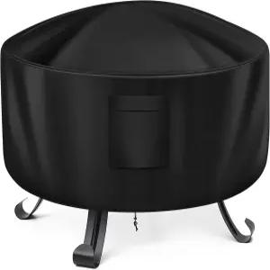 WLEAFJ 파이어 피트 커버 - 원형 22-34인치 헤비 듀티 옥스포드 원단 방수