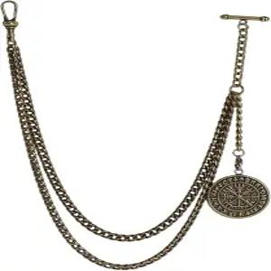 TEWAFOS 포켓 워치 체인 남성 더블 레이어 디자인 투 훅 할로윈 추수감사절 크리스마스 조끼 및 정장