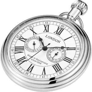 덴틸리 빈티지 구리 기차 런던 디자인 핸드 와인딩 기계식 포켓 워치 남성용 시계