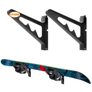 포스카드 스노보드 벽걸이 디스플레이 랙, 조절 가능한 수납 레이어 공간 절약 디자인, 홈 및 차고 SKi 보드 수납.