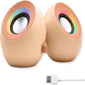 RGB 조명 블루투스 USB AUX를 지원하는 데스크톱 PC용 X9 퍼포먼스 브라운 컴퓨터 스피커 - 트리플 모드