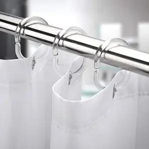 투명 커튼 링 고리 샤워 커텐 걸이 부자재 12개 세트 고정 부속 무타공 설치 집게링 J7