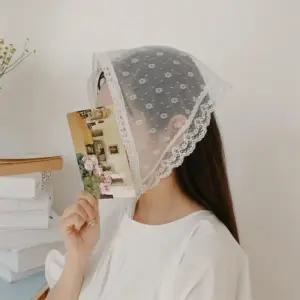 [신상오픈런]여성용 사랑스러운 꽃 패턴 물결 레이스 시스루 헤어밴드 (33650370)