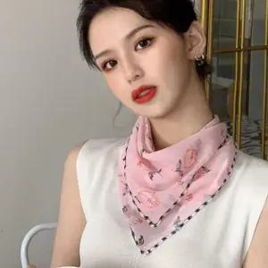 [신상오픈런]플라워 쉬폰스카프 골프 여름필드룩 얼굴가리개 마스크 (30321914)