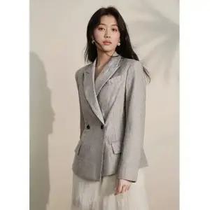 여친 회색 가을 겨울 린넨 정장 아이템 긴팔 코트 정장자켓 멜란지 트렌디 HT4