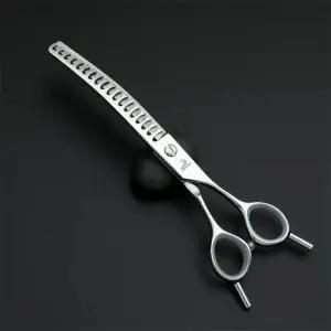 강아지 틴닝 숱가위 7인치 애견용 미용 커브 셀프미용
