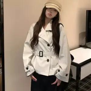 여친 가을 쇼트 탑 헨리넥 트렌치코트 원픽3