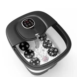 CuPiLo 족욕 마사지기 순환 열로 업그레이드된 족욕기 전동 시아츠 마사지 볼 파도가 있는 페디큐어 침지