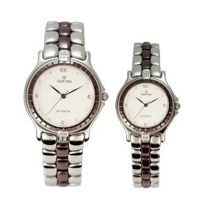 카리타스 고품격 천연 다이아몬드 세라믹 커플 명품 예물 선물 고급 원형 메탈 손목 시계 / C203