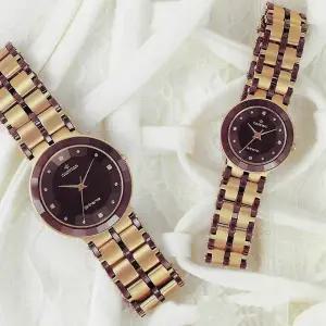 카리타스 12각 사파이어 지르코늄 티타늄 커플 명품 예물 선물 메탈 손목 시계 / C180 /