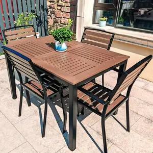 야외용 테이블세트 나무 식탁 테라스 카페 방수 야외 옥상