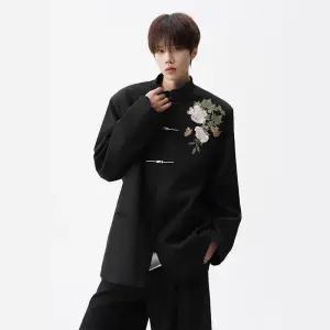 남사친 정장 자켓 모란꽃 자수 차이나카라 빳빳한 하이퀄리티 코트 빅사이즈 약혼 양복 트렌드 원픽1