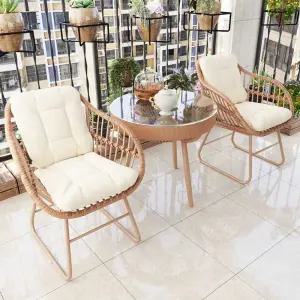 야외 라탄 테이블 의자 세트 정원 카페 테라스 티테이블