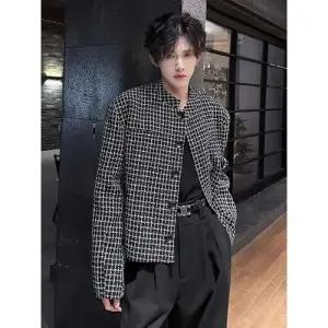 남사친 가을 캐주얼 재킷 아우터 숏 패드 체크 스몰 정장 차이나 톱 패피3