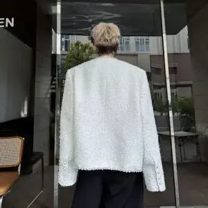 가을 남성용 양복 싱글 코트 브이넥 정장 트위드 테이프 자켓 패피3