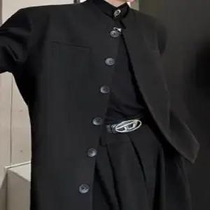 남성용 모직 빈티지 가을 스몰 패드 정장 숏 와인 차이나넥 숄더 자켓 코트 컬러의 아방가르드 패피3