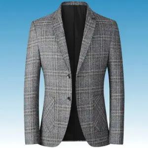 남사친 봄 가을 자켓 싱글 캐쥬얼 상의 코트 정장 체크 얇은 패피3