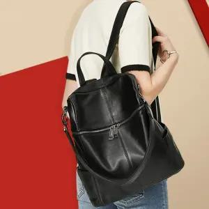 여성용 빈티지 백팩 가죽 대용량 책가방 여대생 가방 MODU5