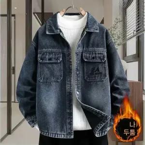 청 캐주얼 가을 재킷 터틀넥 기모 남자재킷 도톰 코트 원템3