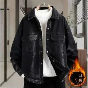 청 캐주얼 가을 재킷 터틀넥 기모 남자재킷 도톰 코트 원템3