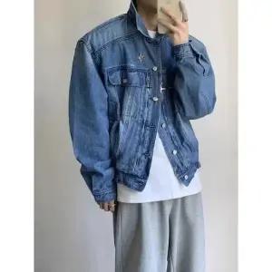 청 봄 가을 빈티지 남자재킷 메탈 패드 재킷 워싱 쇼트 코트 원템3